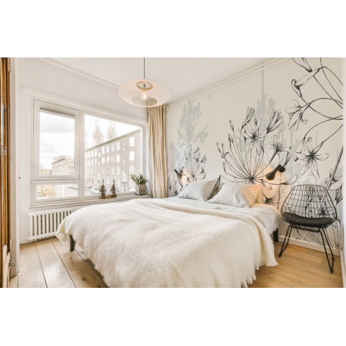 Panoramic wallpaper Agapanthus - Lulu au crayon Collection - Acte-Deco