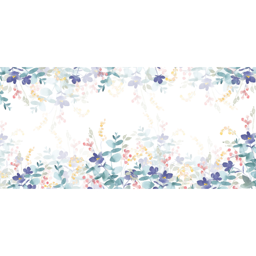 Panorama-Vliestapete Blumenrahmen Pastell