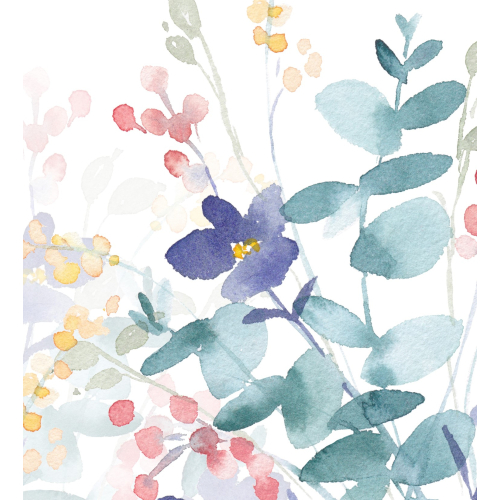 Panorama-Vliestapete Blumenrahmen Pastell