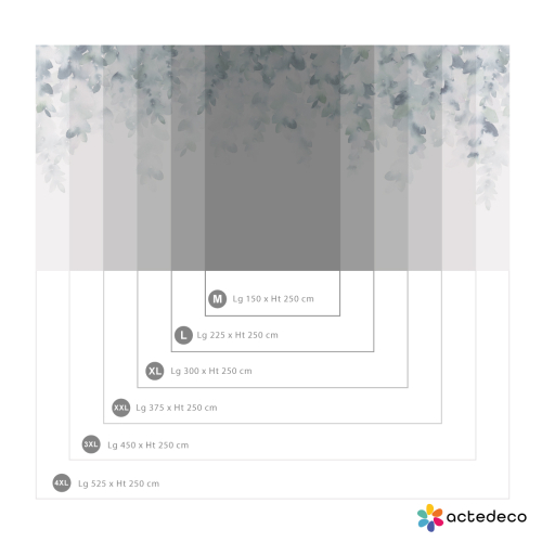 Papel pintado panoramico flores caídas acuarela