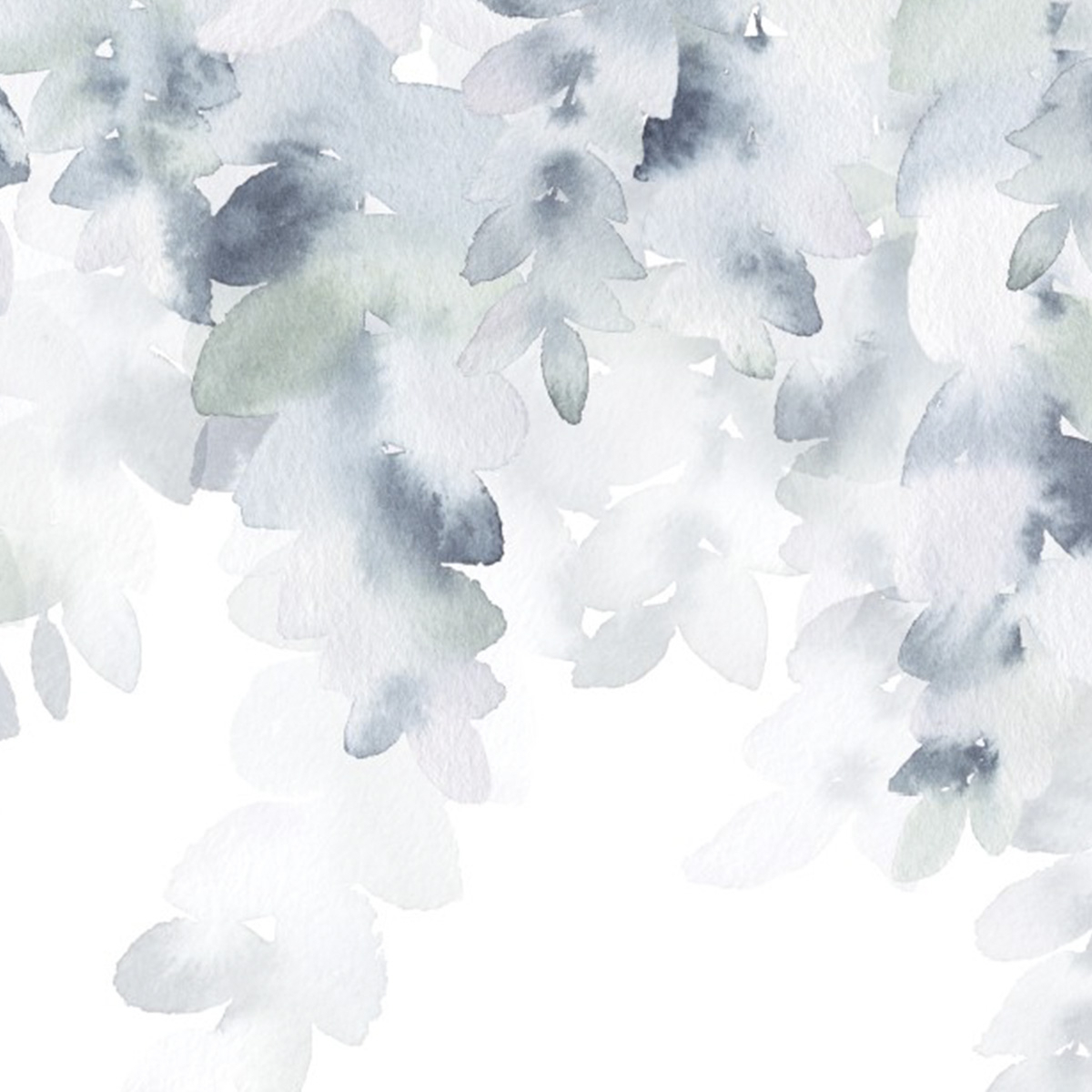 Papel pintado panoramico flores caídas acuarela - Colección Noëmie Krey - Acte-Deco