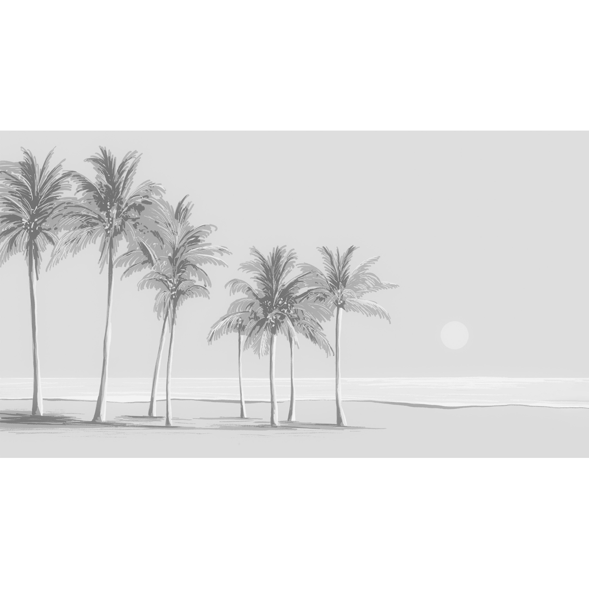 Papel pintado panoramico paisaje de palmeras - Colección Studio Romiche - Acte-Deco