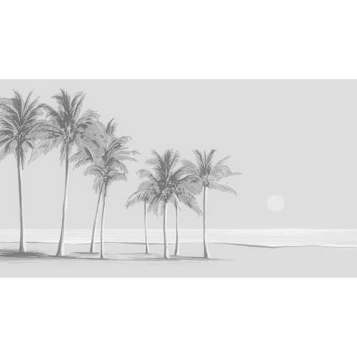 Papel pintado panoramico paisaje de palmeras