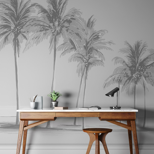 Papel pintado panoramico paisaje de palmeras - Colección Studio Romiche - Acte-Deco