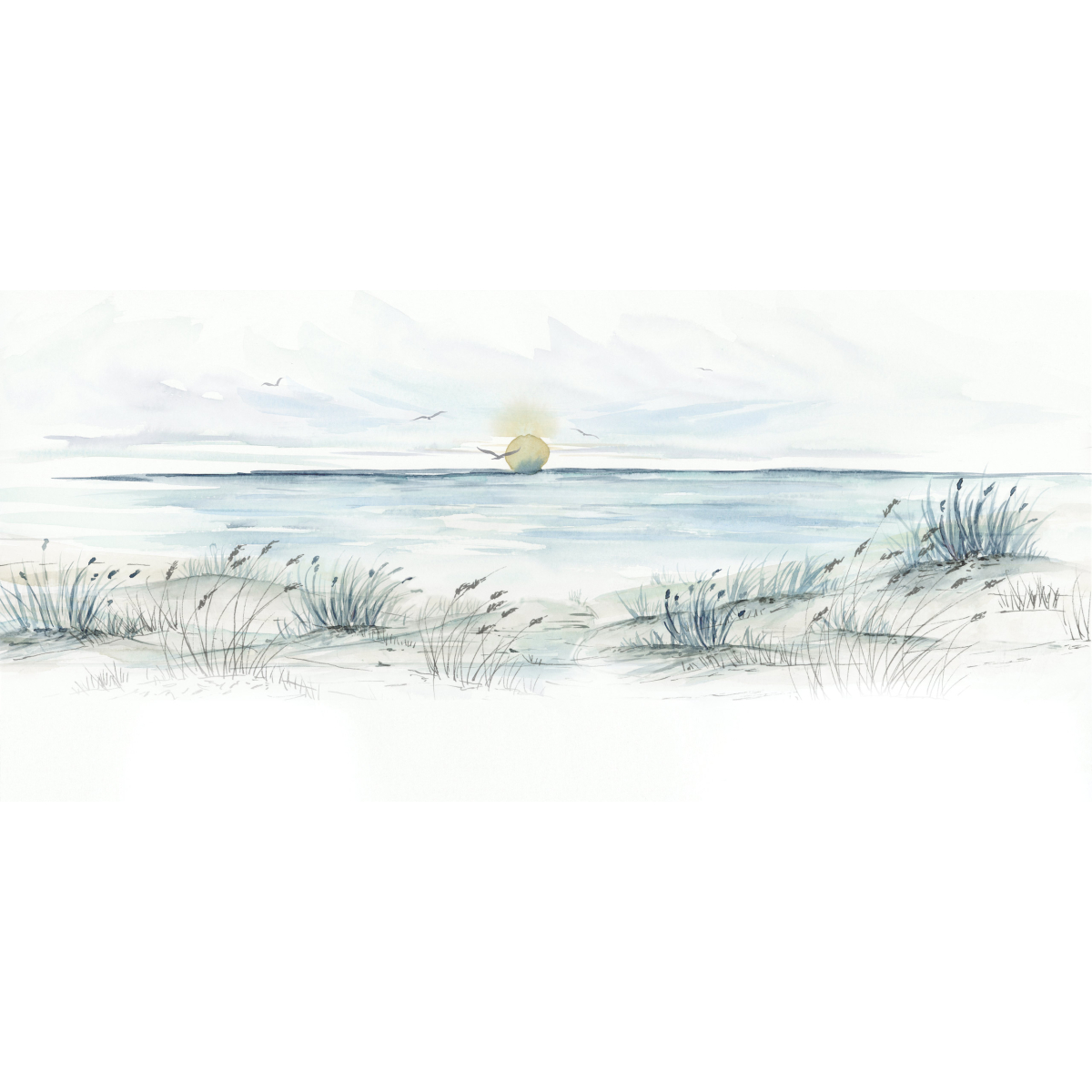 Papel pintado panoramico paisaje al anochecer - Colección Noëmie Krey - Acte-Deco