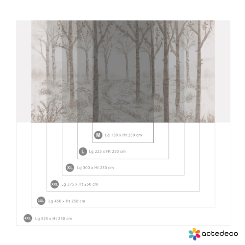 Panorama-Vliestapete Landschaft Birkenwald - Kollektion Noëmie Krey - Acte-Deco