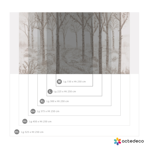 Panoramic wallpaper Birch forest landscape - Collection Noëmie Krey - Acte-Deco