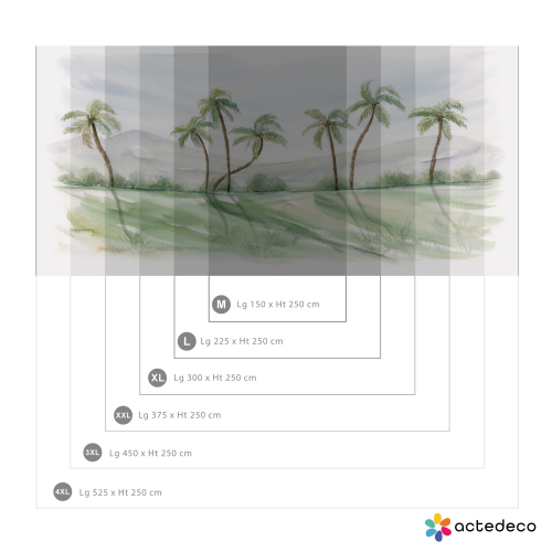 Panoramic wallpaper Palm tree landscape - Collection Noëmie Krey - Acte-Deco