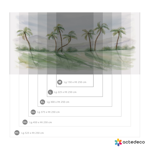 Papier peint panoramique paysage de palmiers
