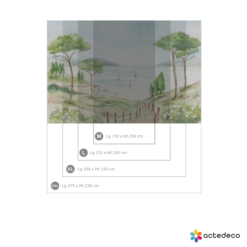 Carta da parati panoramica Della costa azzura - Collezione Noëmie Krey- Acte-Deco