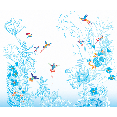 Hummingbird wallpaper - the flight - Acte-Deco