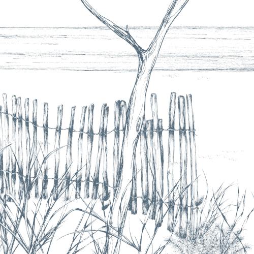 Papier peint panoramique Balade au bord de mer - Collection Lulu au crayon - Acte-Deco