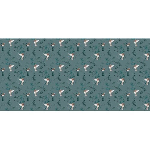 Panoramic wallpaper Japanese Sparrows - Jessica LE DIVENAH Collection - Acte-Deco