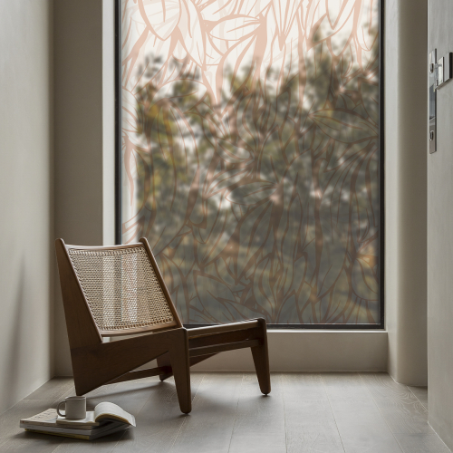 Vitrophanie - Dekorative Folie für Fenster Pflanzenfantasie Kollektion Lili Bambus Design - Acte-Deco