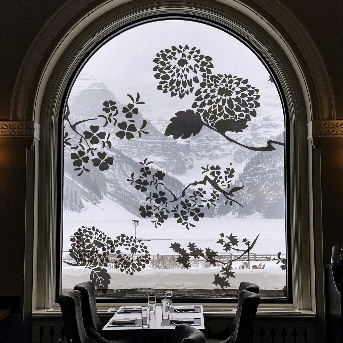 Fensterbilder - Dekorative Folie für Fenster Asiatische Blumen Kollektion Lili Bambus Design - Acte-Deco