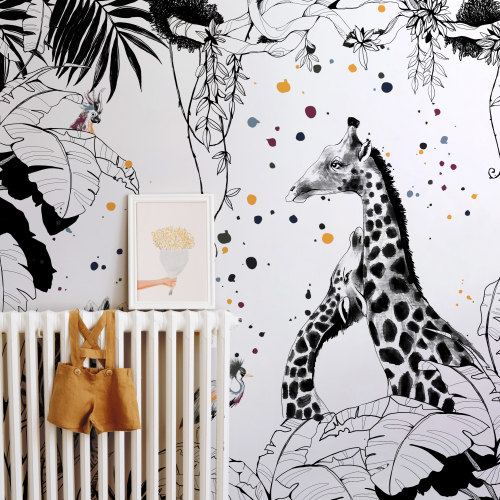 Papier peint panoramique Scènes girafes | Acte-Deco