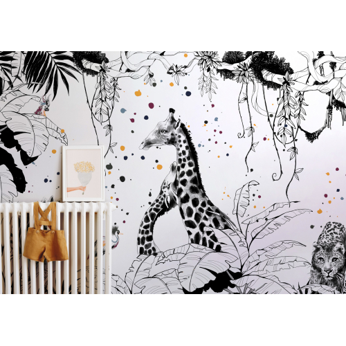 Papier peint panoramique Scènes girafes | Acte-Deco