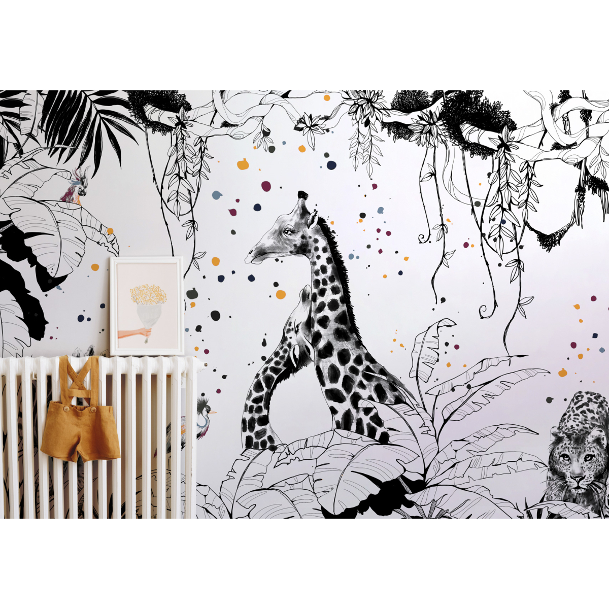 Papier peint panoramique Scènes girafes | Acte-Deco