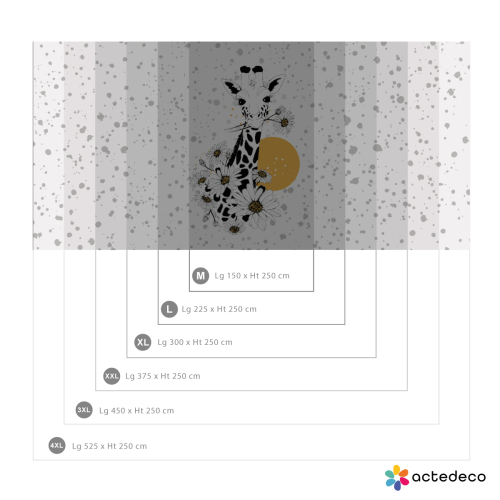 Papier peint panoramique Girafe et fleur - Collection Silowane - Acte-Deco