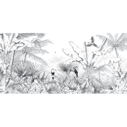 Panoramic wallpaper Tropical landscape - Lulu au crayon collection - Acte-Deco