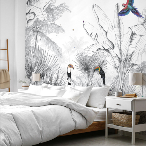 Panoramic wallpaper Tropical landscape - Lulu au crayon collection - Acte-Deco