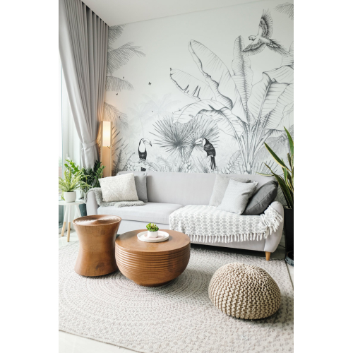 Panoramic wallpaper Tropical landscape - Lulu au crayon collection - Acte-Deco