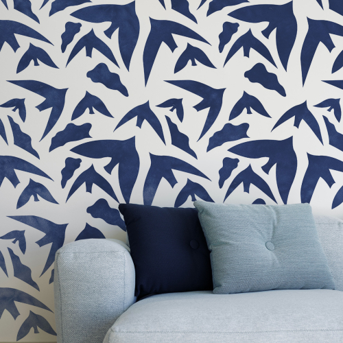 Birds panoramic wallpaper from Studio Romiche - Acte-Deco