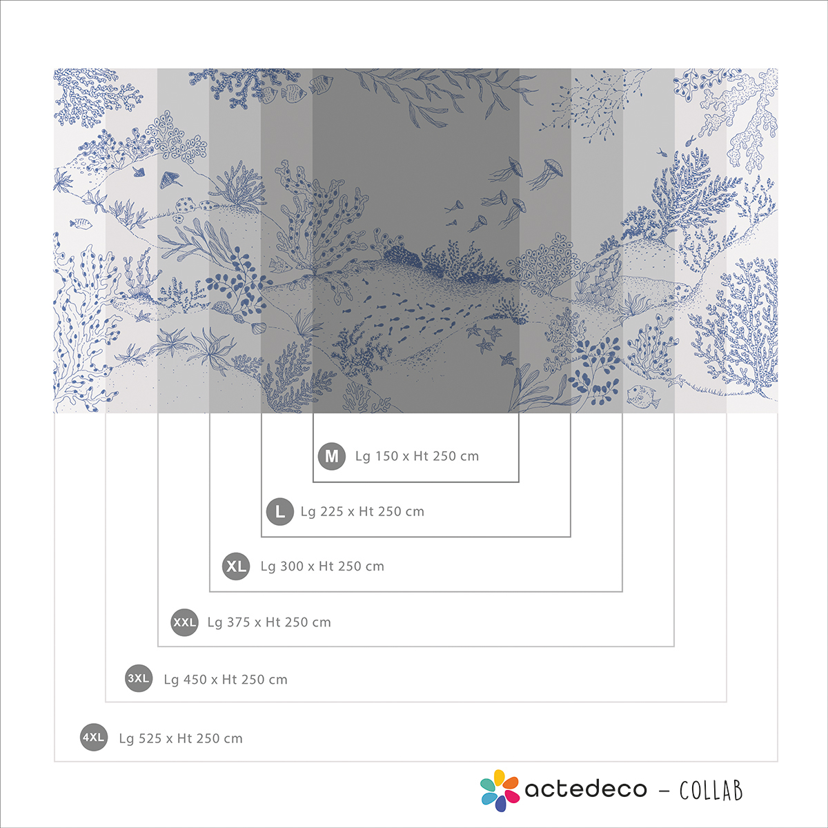 Panoramic wallpaper - Jardin sous-marin - Collection Axelle Design - Acte-Deco