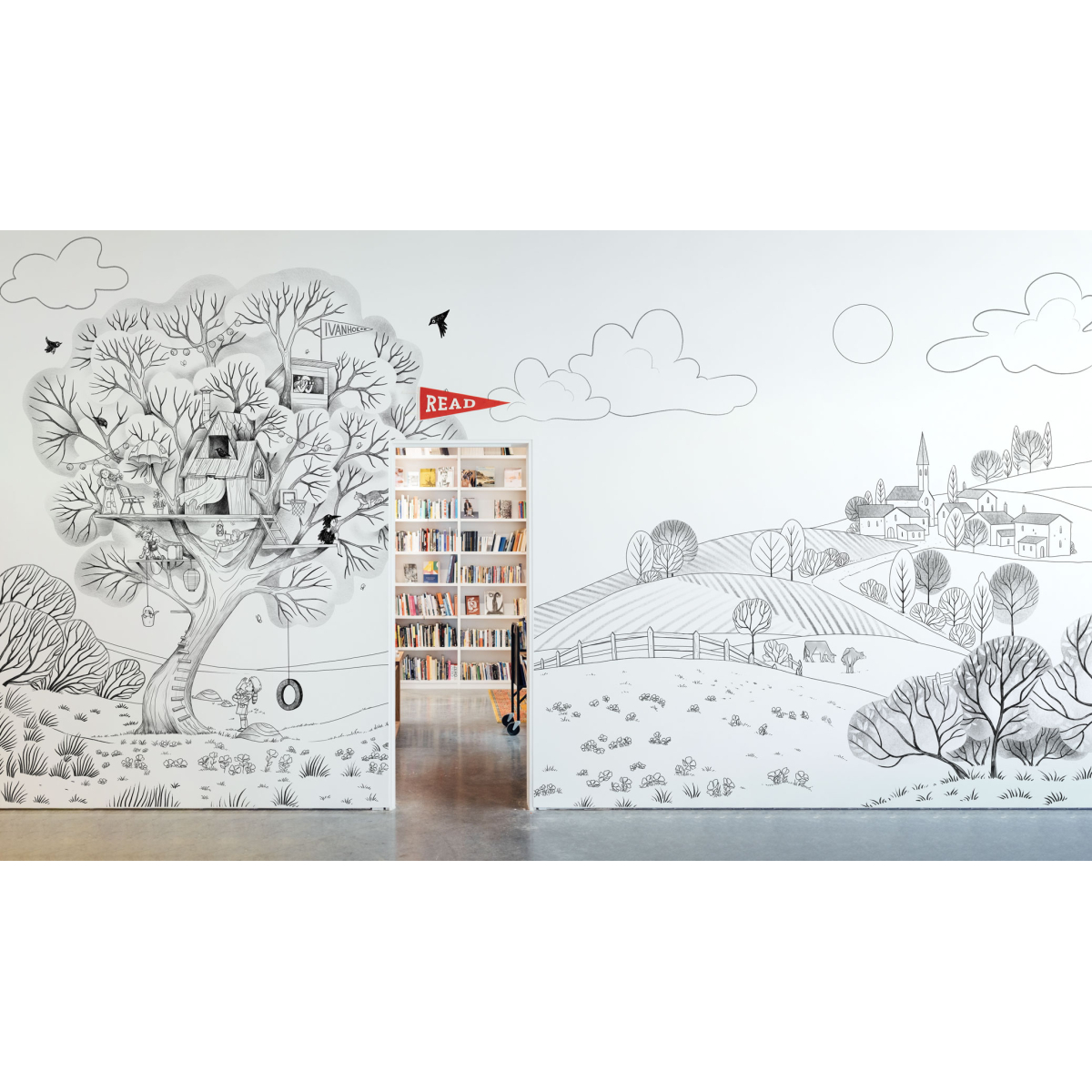 Papier peint panoramique Cabane en pleine air - Collection Emmanuelle Colin - Acte-Deco