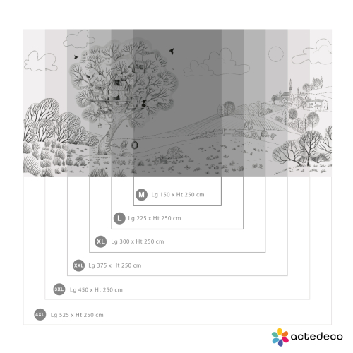 Carta da parati panoramica Casetta sull'albero - Collezione Emmanuelle Colin - Acte-Deco