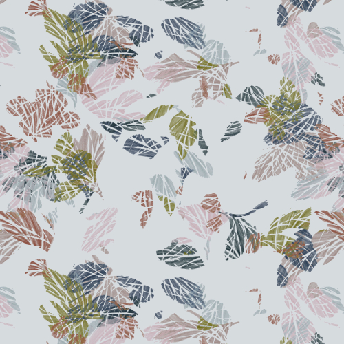 Panoramic wallpaper with abstract leaf pattern - Studio Cymé collection - Acte-Deco