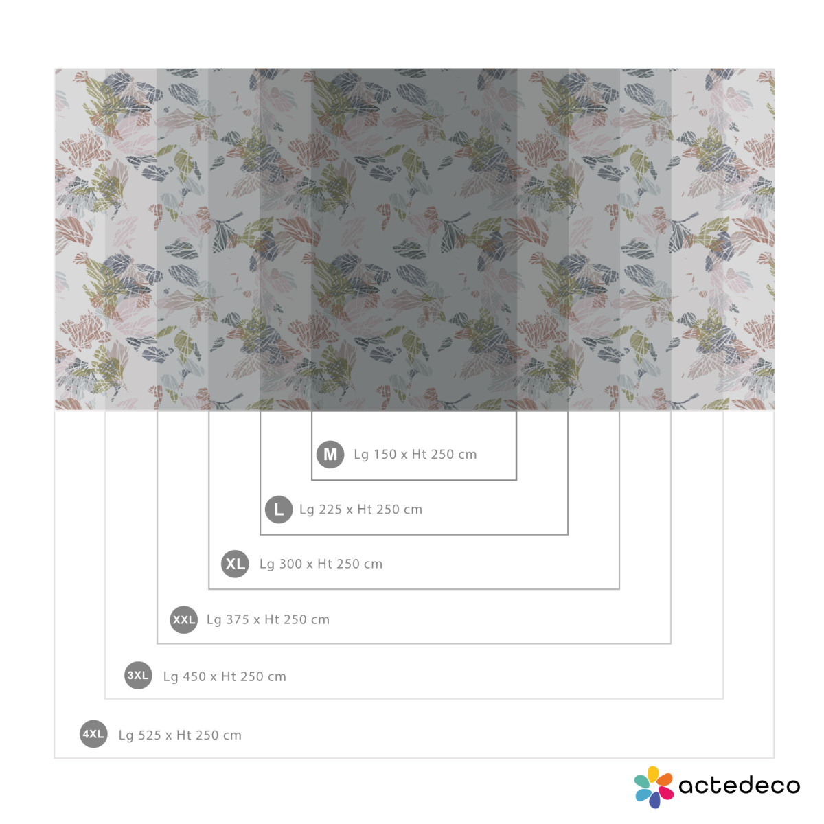 Panoramic wallpaper with abstract leaf pattern - Studio Cymé collection - Acte-Deco