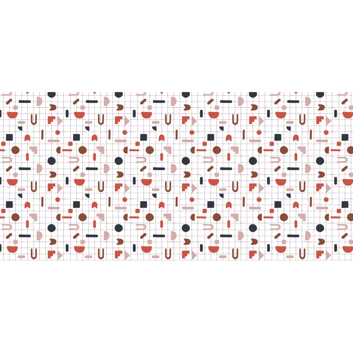 Panoramic wallpaper Grid and geometric shapes - Collection Studio Cymé - Acte-Deco