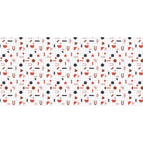 Panoramic wallpaper Grid and geometric shapes - Collection Studio Cymé - Acte-Deco