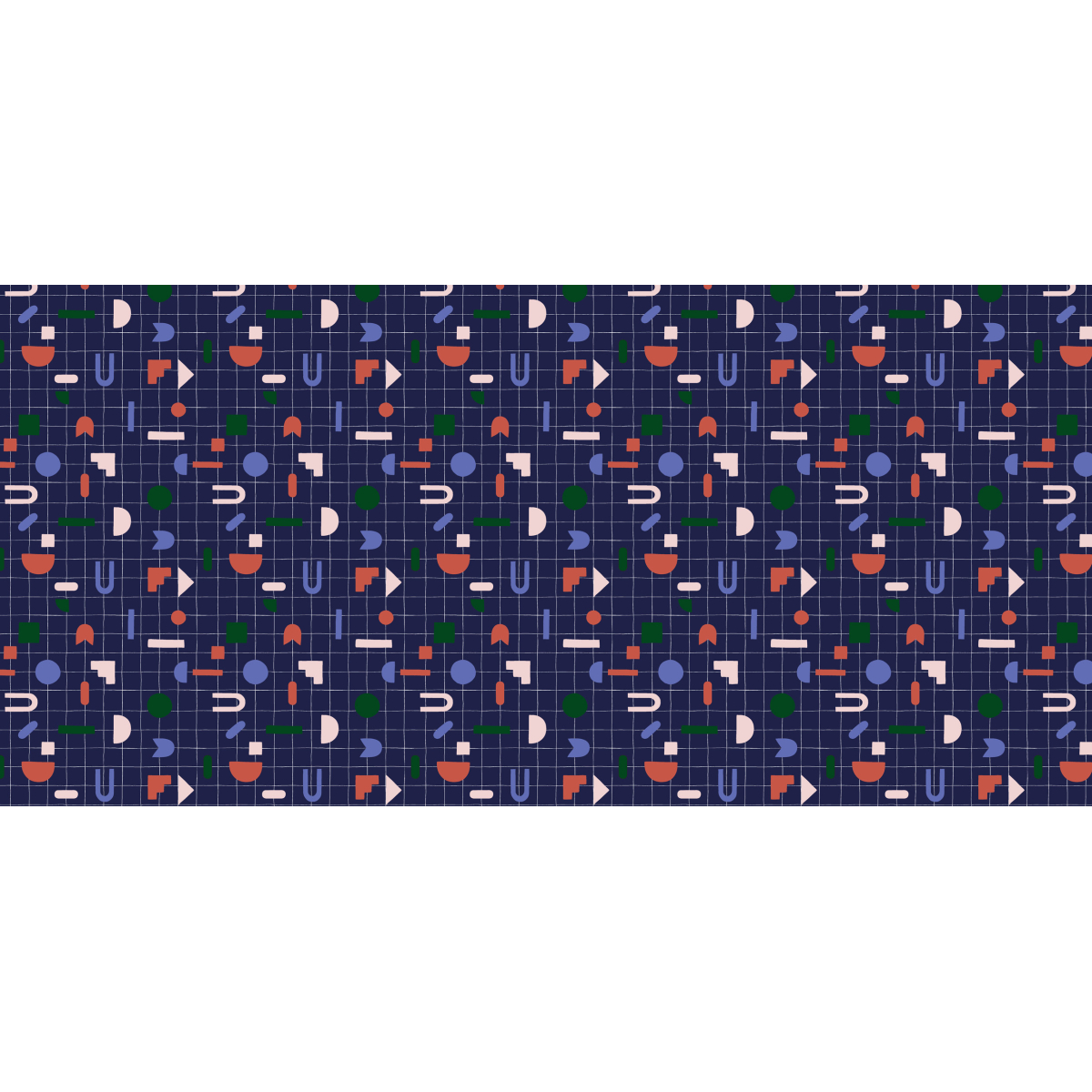 Panoramic wallpaper Grid and geometric shapes - Collection Studio Cymé - Acte-Deco