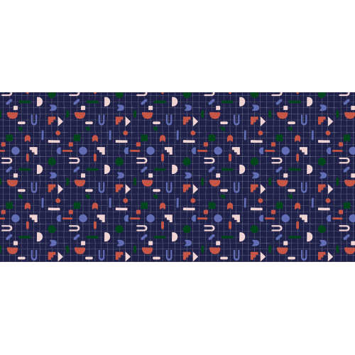 Panoramic wallpaper Grid and geometric shapes - Collection Studio Cymé - Acte-Deco