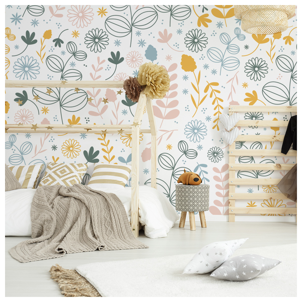 Cueillette wallpaper for children's room decoration - ACTE-DECO