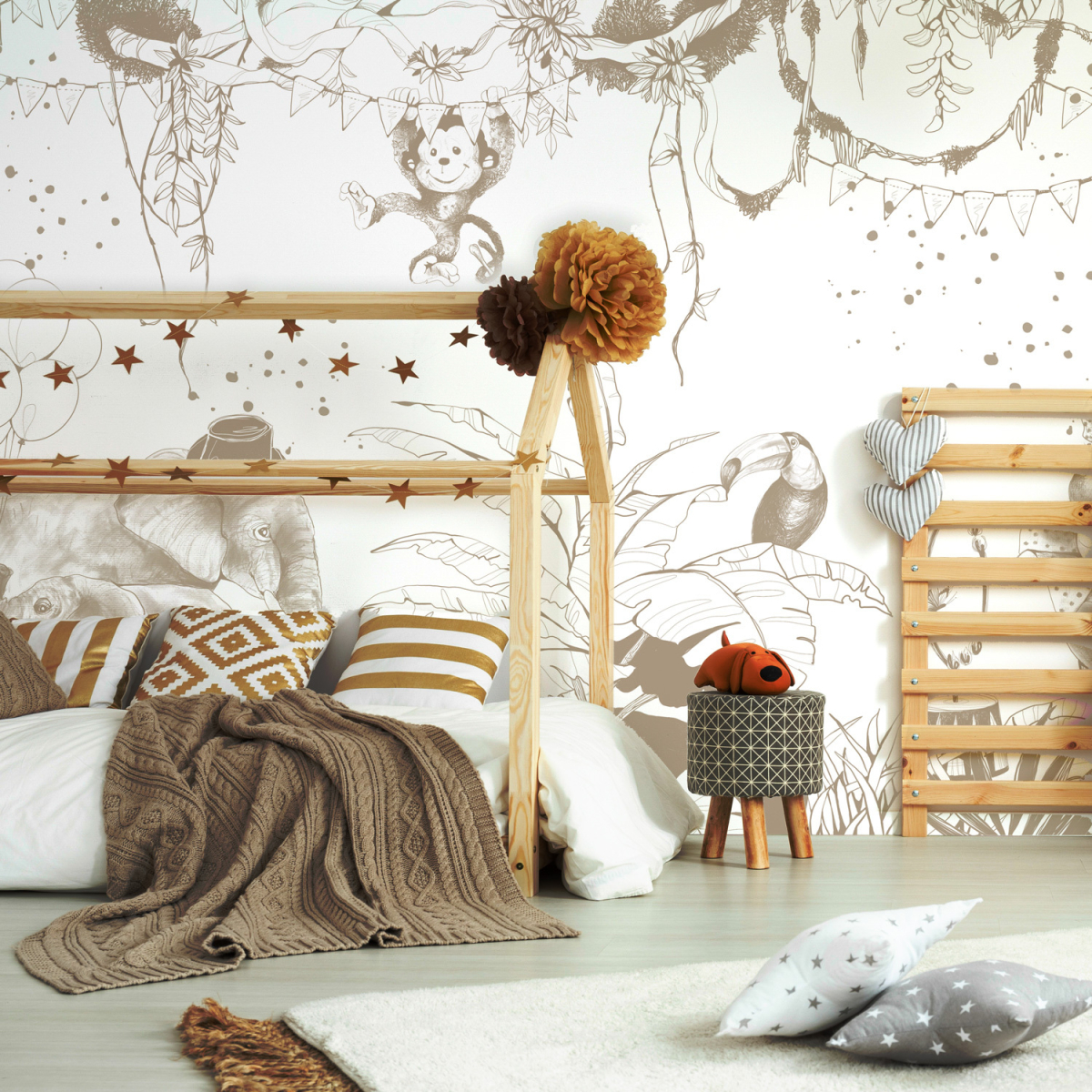 Panoramic wallpaper Jungle circus | Acte-Deco