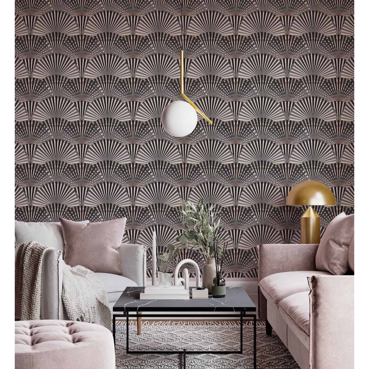 Patterned wallpaper - Collection Studio AUDREY MERCIER - Acte-Deco