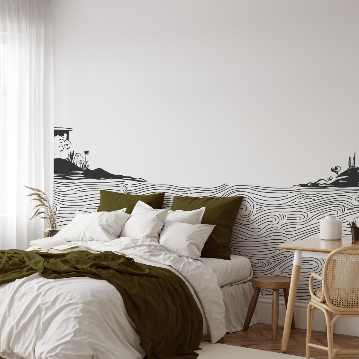 Papier peint panoramique Porquerolles - Collection Elisabeth Pese - Acte-Deco