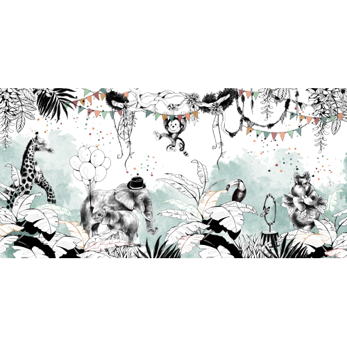 Panoramic wallpaper Jungle circus | Acte-Deco