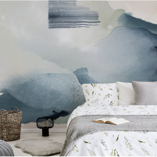 Panoramic wallpaper abstract watercolour - Collection Noëmie Krey - Acte-Deco