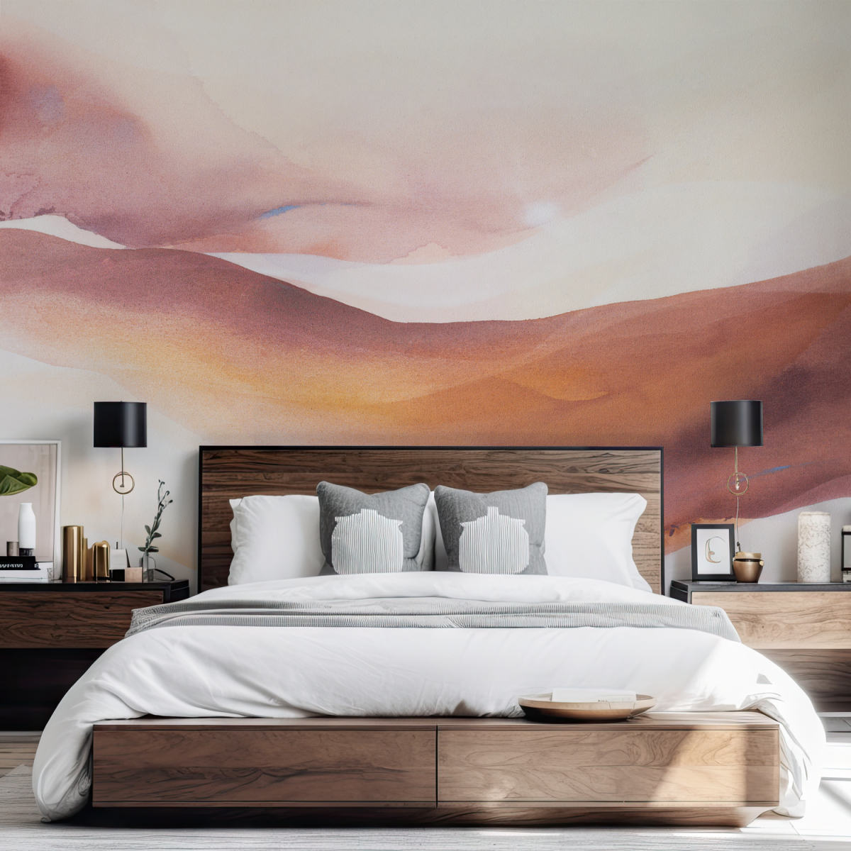 Panoramic wallpaper Abstract watercolour - Collection Noëmie Krey - Acte-Deco
