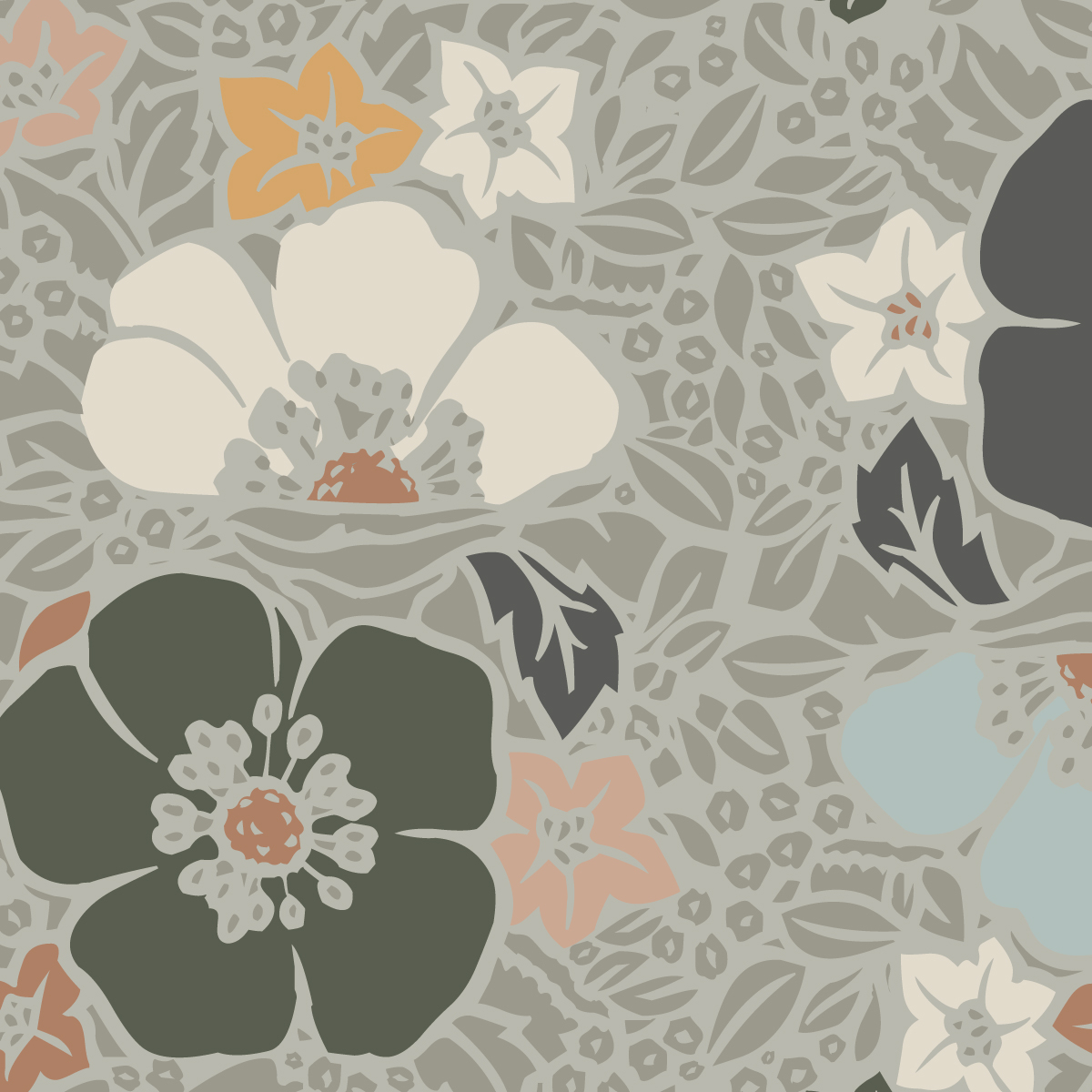 Flora" wallpaper - Collection Audrey Mercier - Acte-Deco