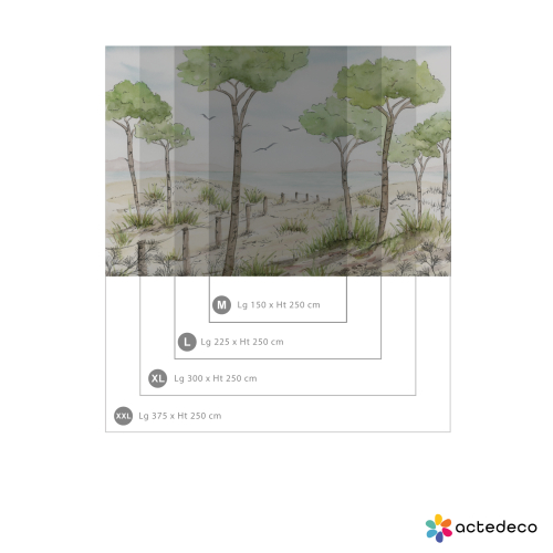 Panoramic landscape wallpaper pine tree view - Collection Noëmie Krey - Acte-Deco