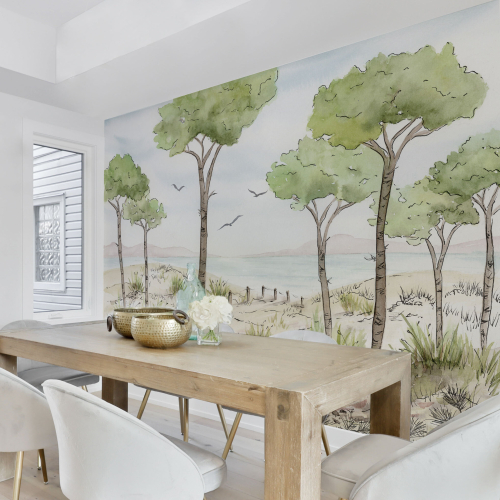 Panoramic landscape wallpaper pine tree view - Collection Noëmie Krey - Acte-Deco
