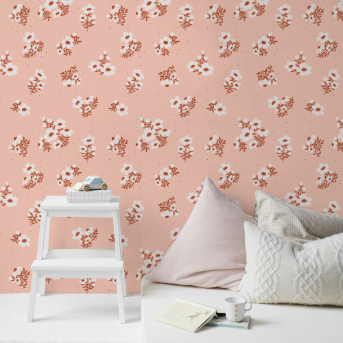 Floral panoramic children's wallpaper - Collection Émilie GAUVRIT - Acte-Deco