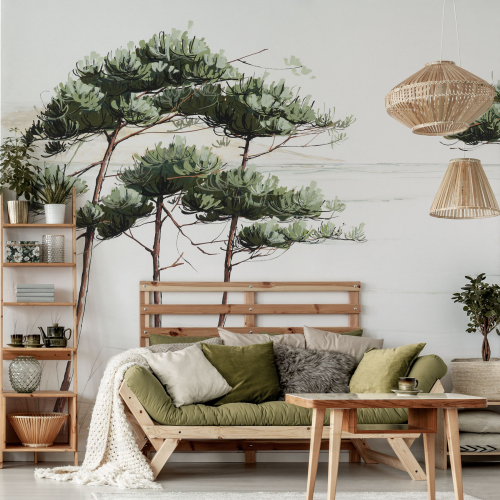 Panoramic wallpaper pine landscape - Collection Casa Luci - Acte-Deco