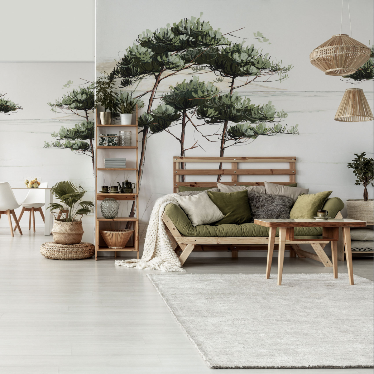 Panoramic wallpaper pine landscape - Collection Casa Luci - Acte-Deco