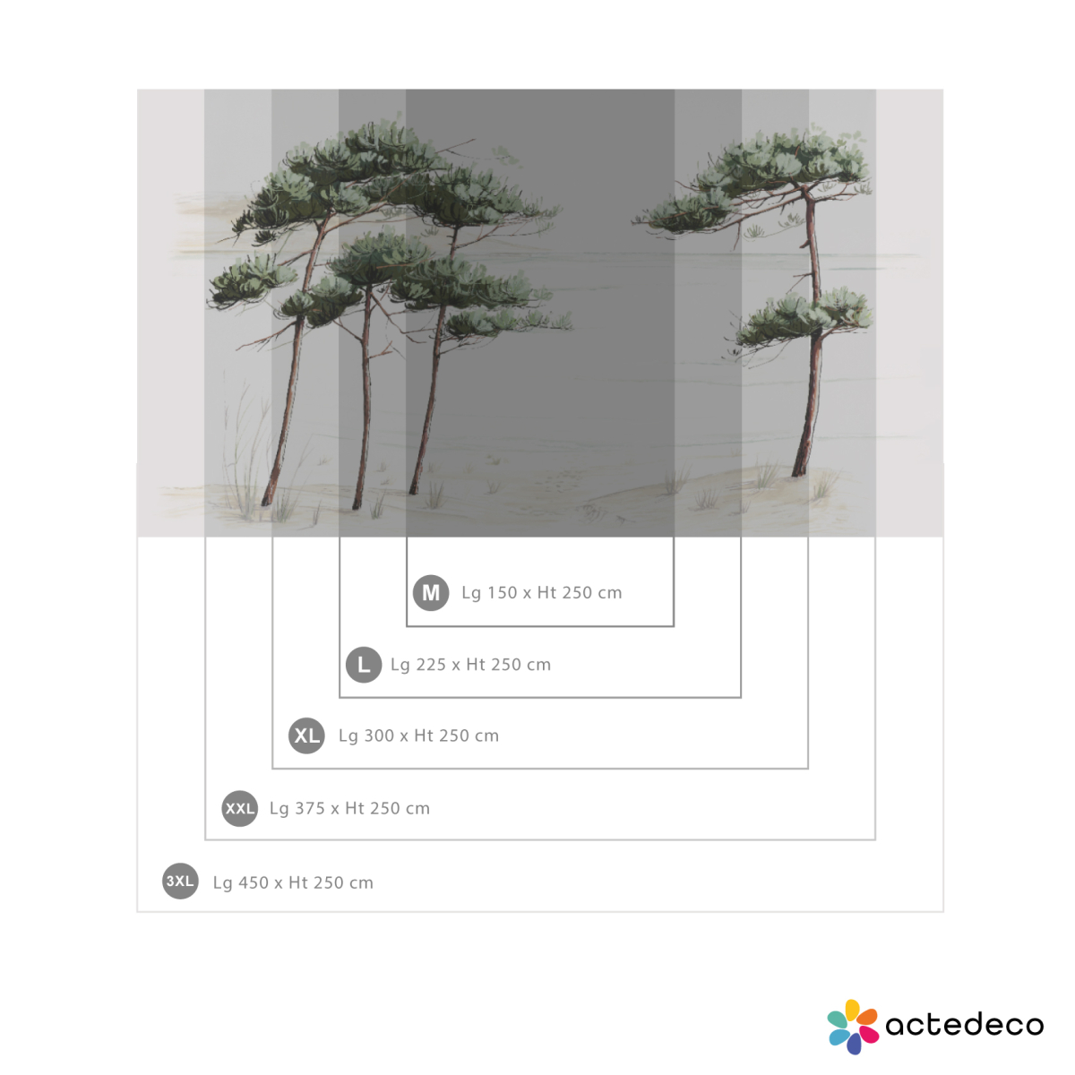 Panoramic wallpaper pine landscape - Collection Casa Luci - Acte-Deco